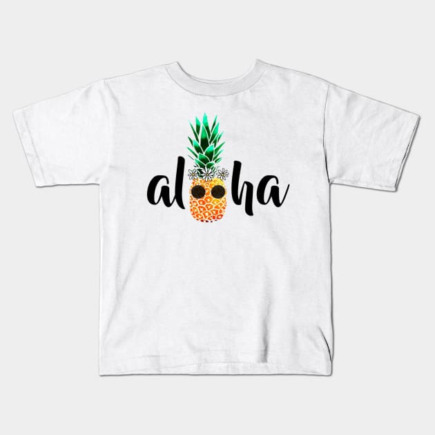 Aloha Pineapple Kids T-Shirt by lolsammy910